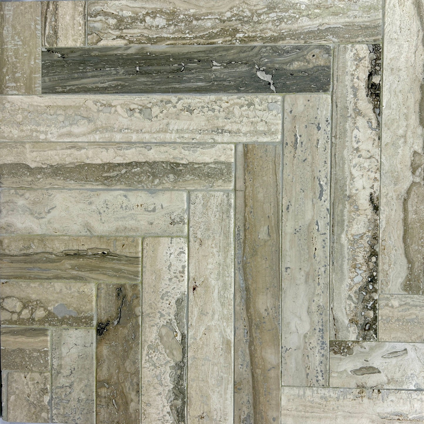 2x12 Ocean Blue Velvet Herringbone