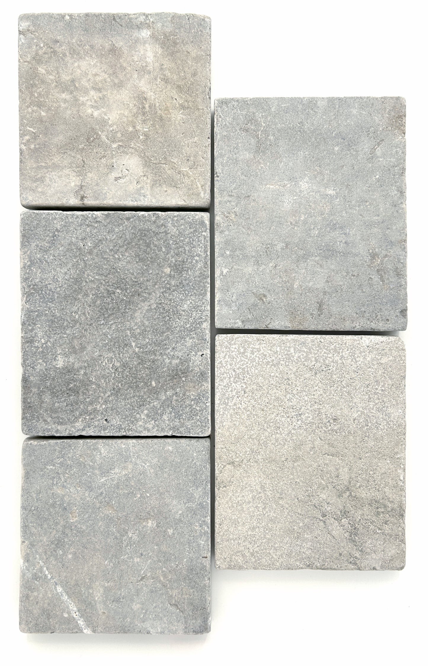 6x Random Length Gray Zahra Cobblestone | Limestone Tiles
