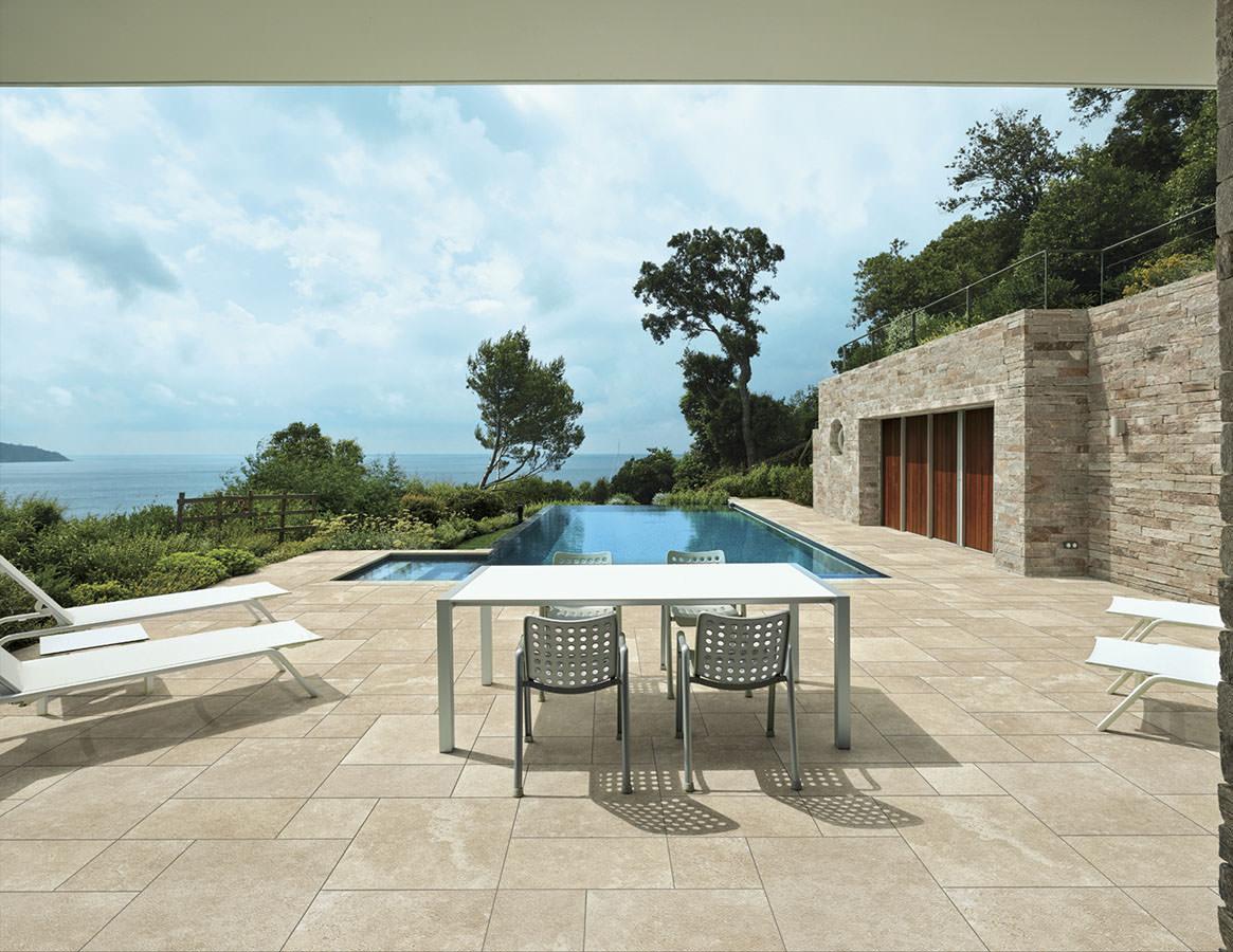 12x24 Tivoli's Crema Porcelain Pavers