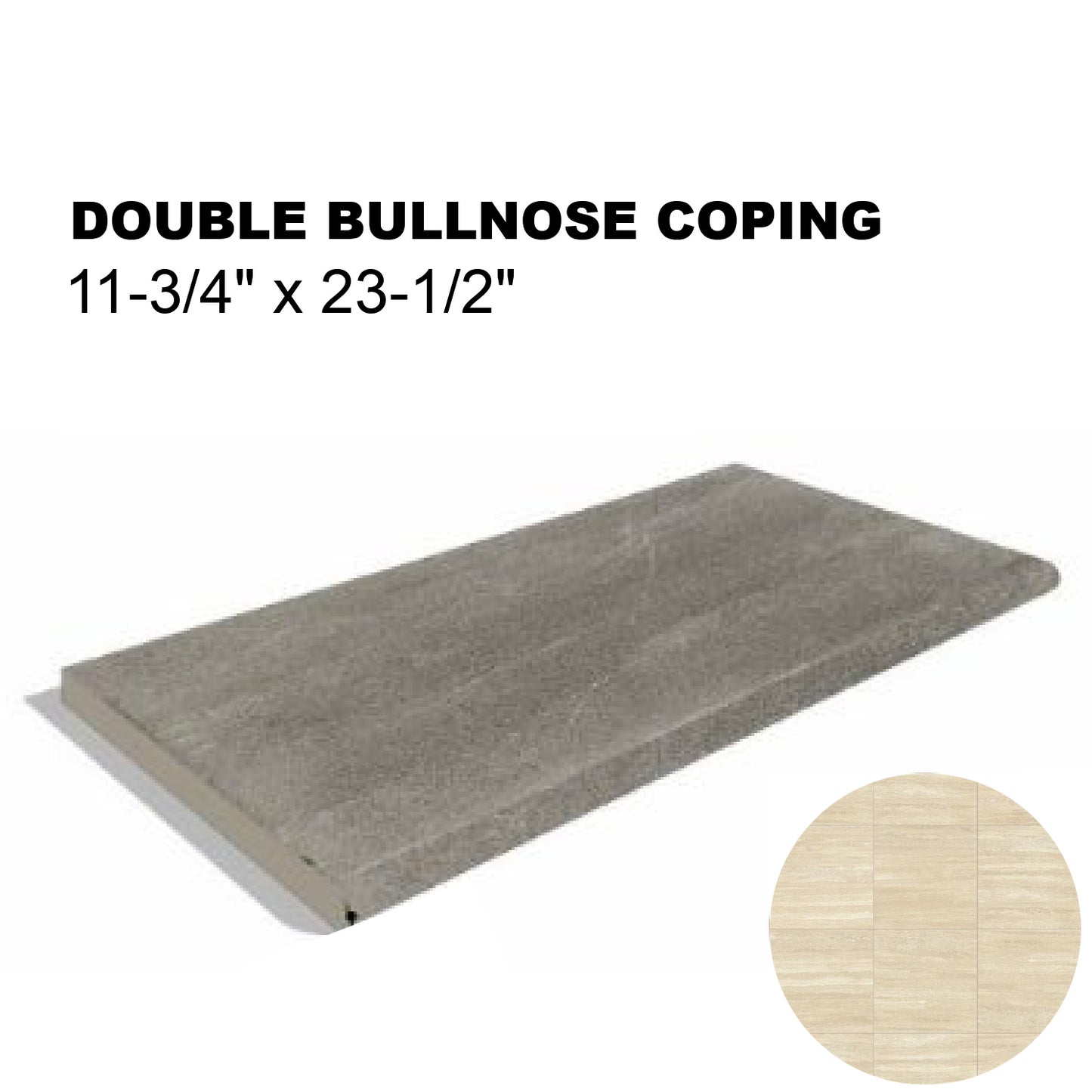 12x24 Italian River Double Bullnose