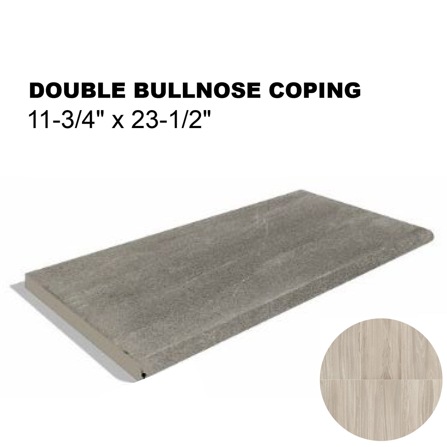 12x24 Oakwood Porcelain Pavers Double Bullnose