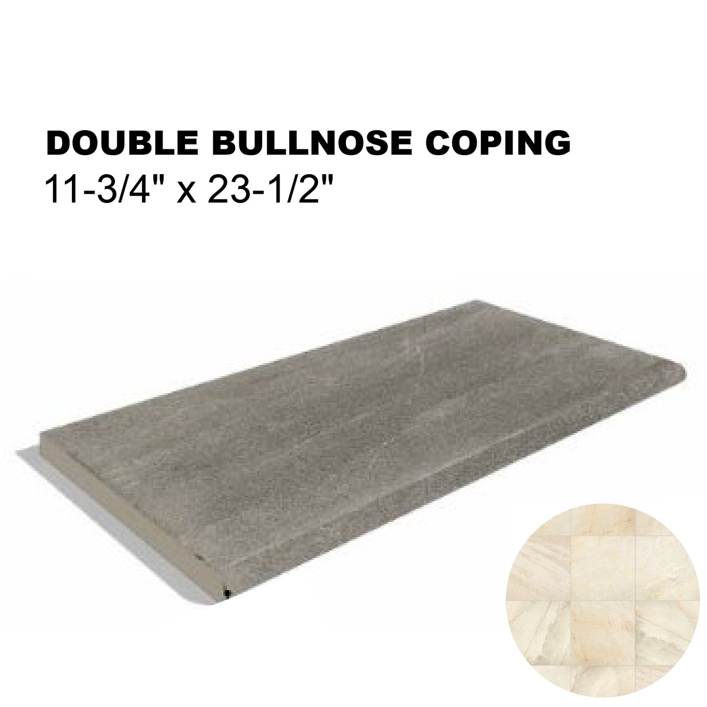 12x24 Sandy Island Porcelain Double Bullnose Tile