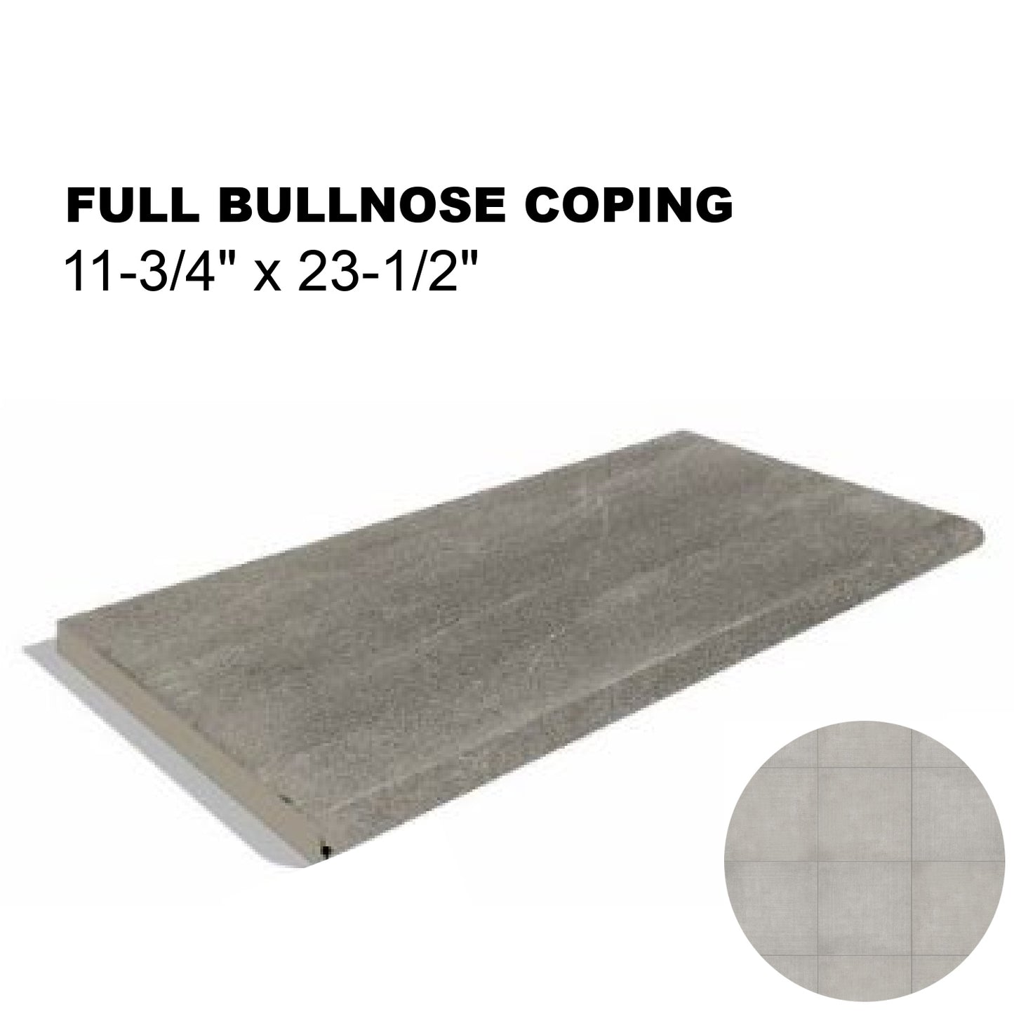 12x24 Cemento Porcelain Pavers Single Bullnose