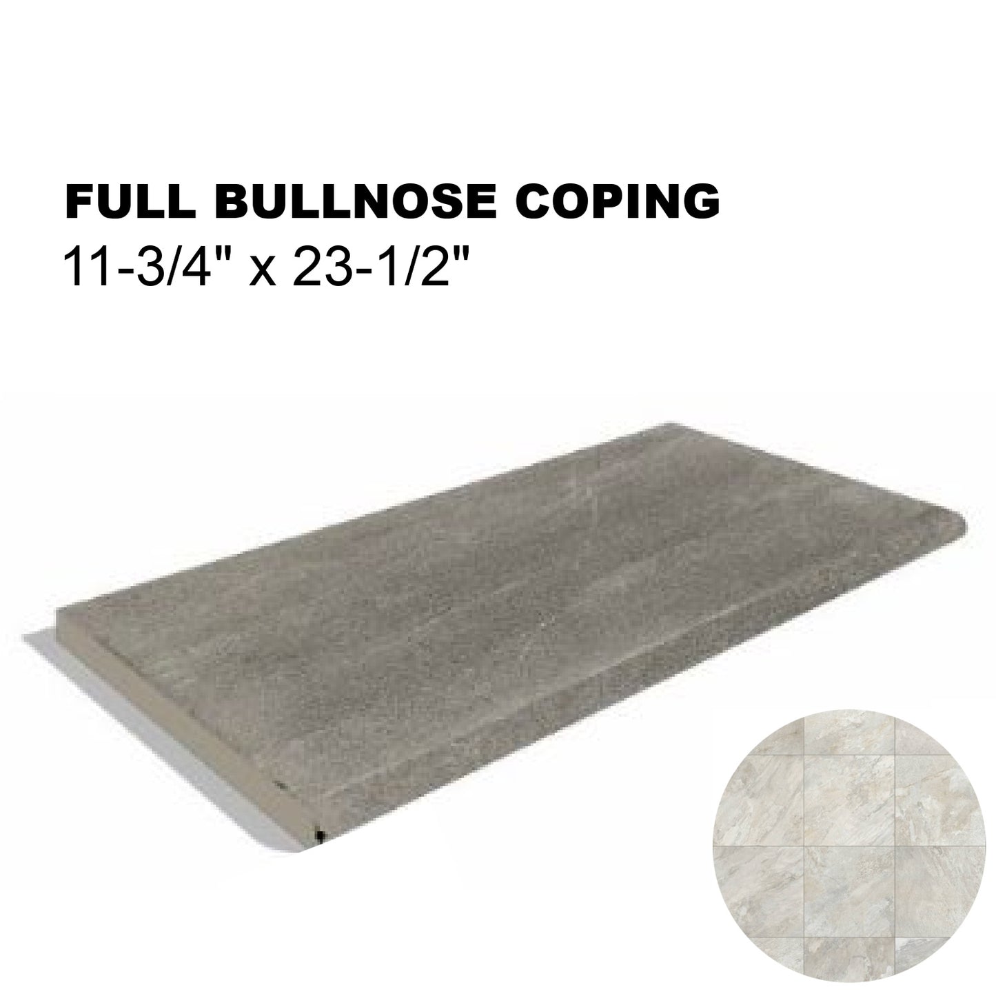 12x24 Cloud Porcelain Single Bullnose Tile