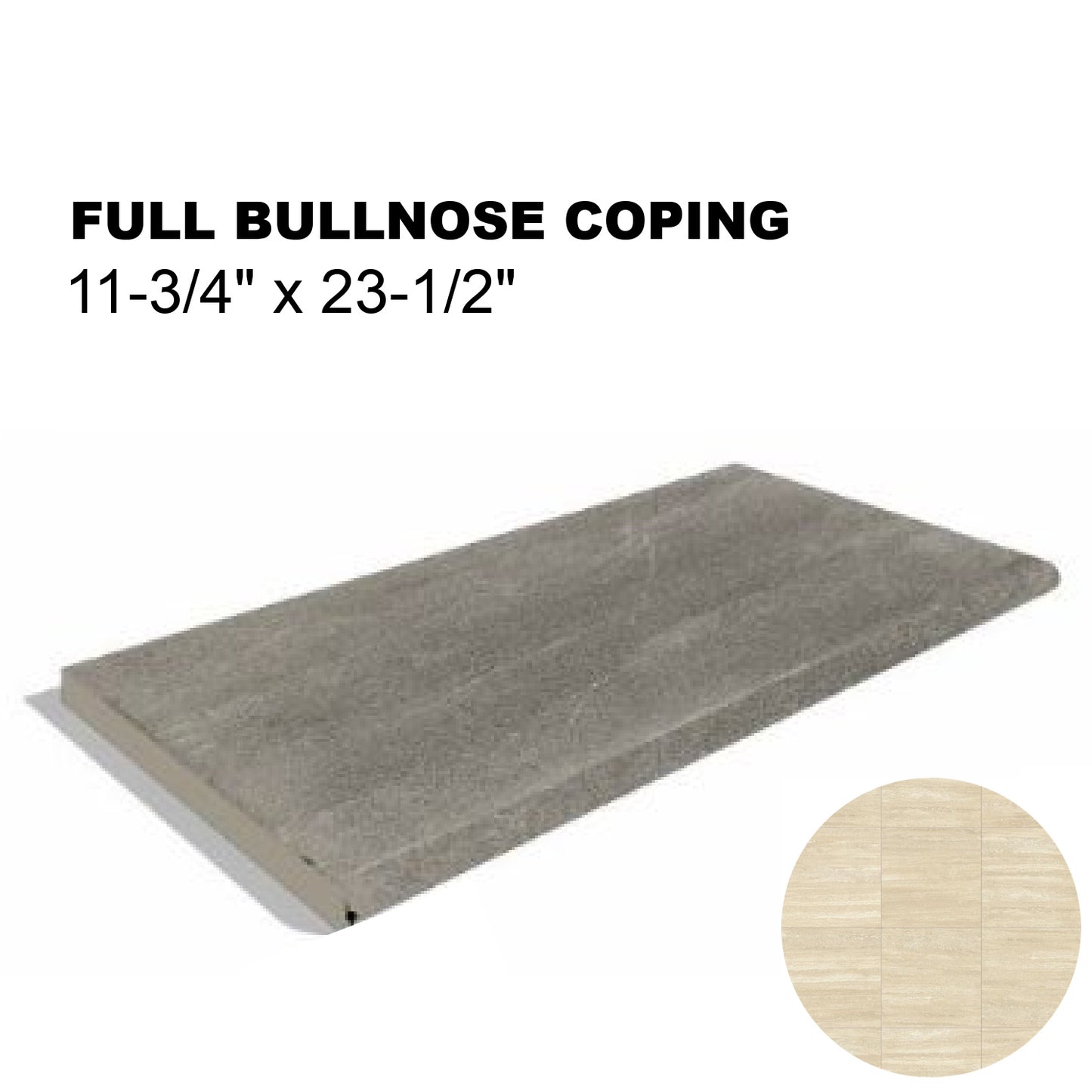 12x24 Italian River Single Bullnose