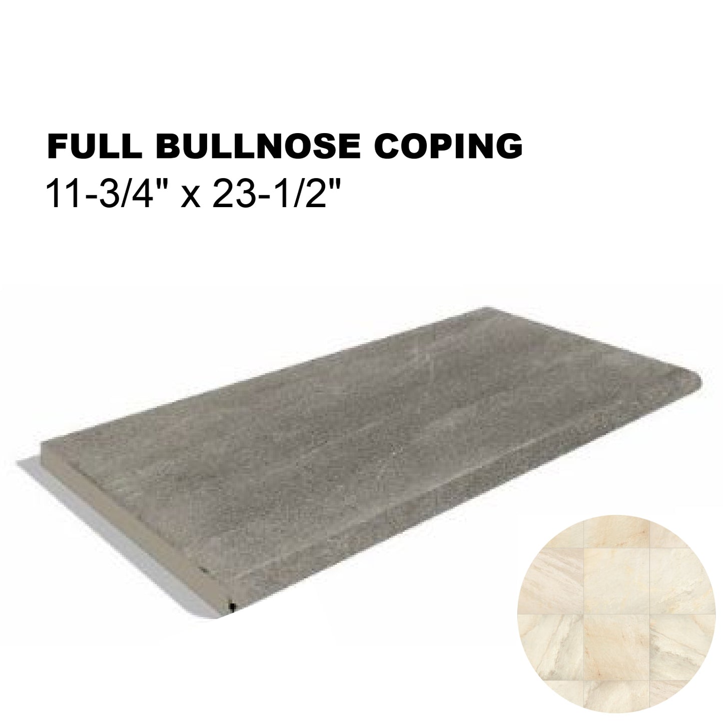 12x24 Sandy Island Porcelain Single Bullnose Tile