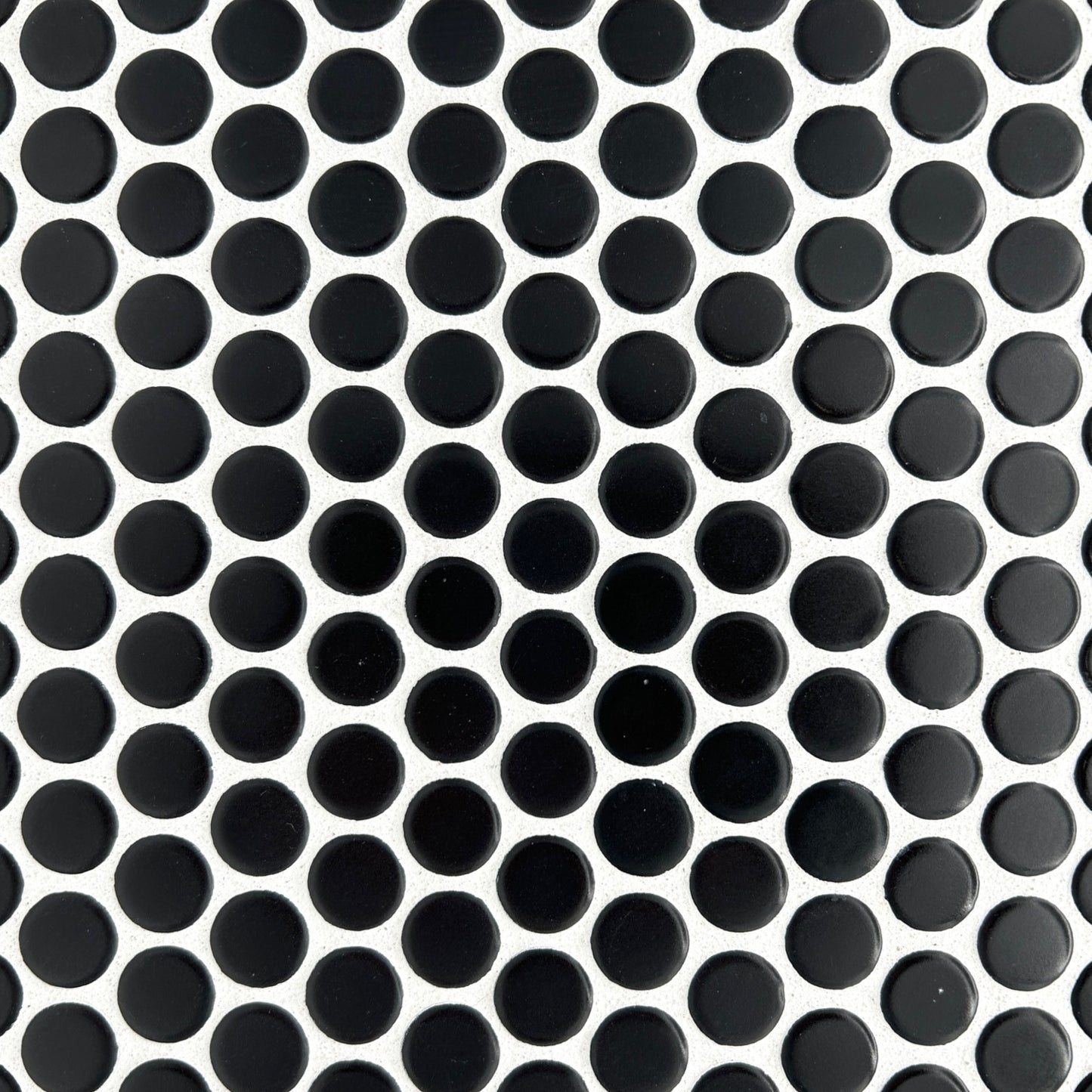 Vintage Mosaic Tile | 3/4" Penny Round Black Matte