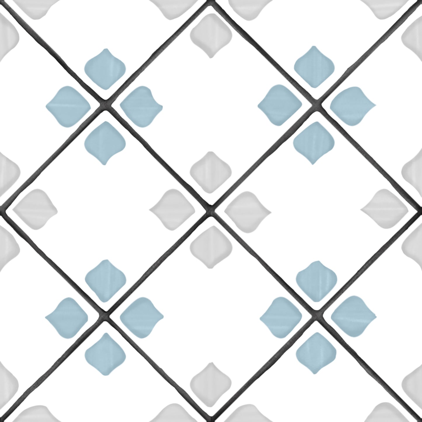 5x5 Fez Silver Rhomb Tile