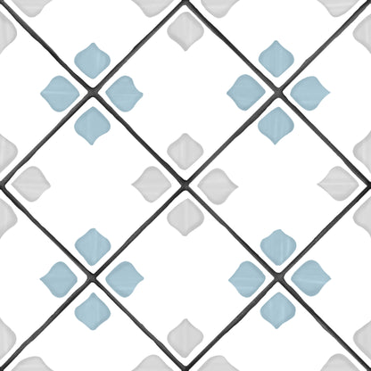5x5 Fez Silver Rhomb Tile