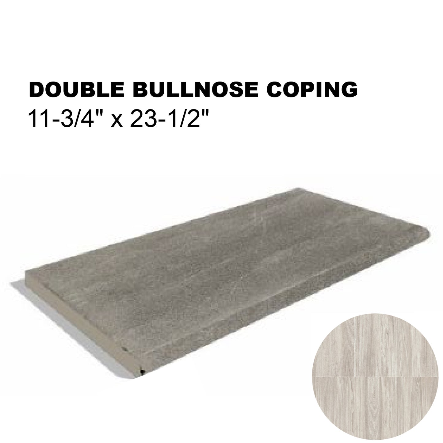 12x24 Driftwood Porcelain Pavers Double Bullnose