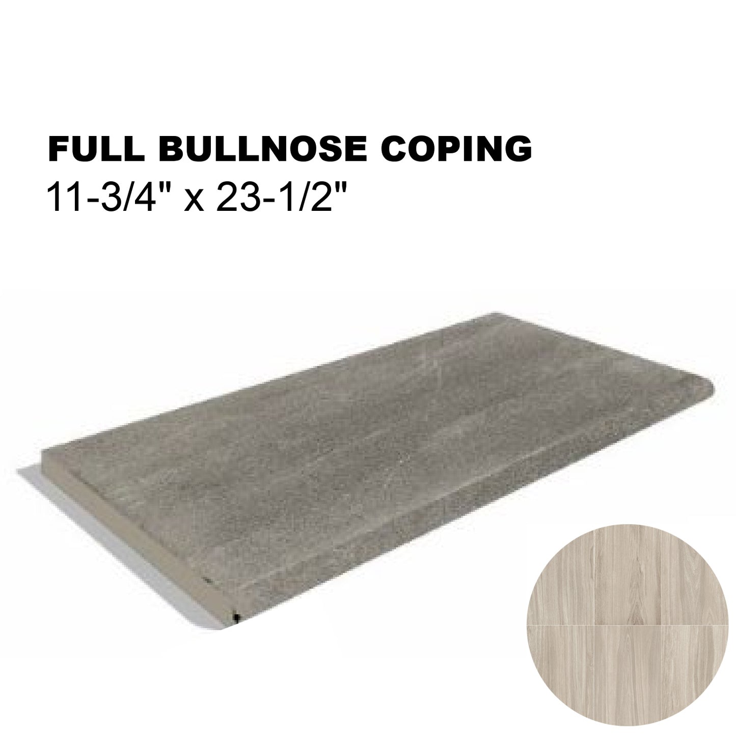 12x24 Oakwood Porcelain Pavers Single Bullnose