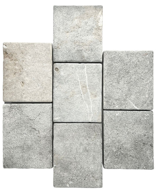 6x Random Length Normandy Gray Cobblestone | Limestone Tiles