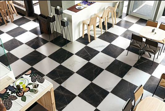 12x12 Opulence Porcelain Tile | Nero Marquina Matte