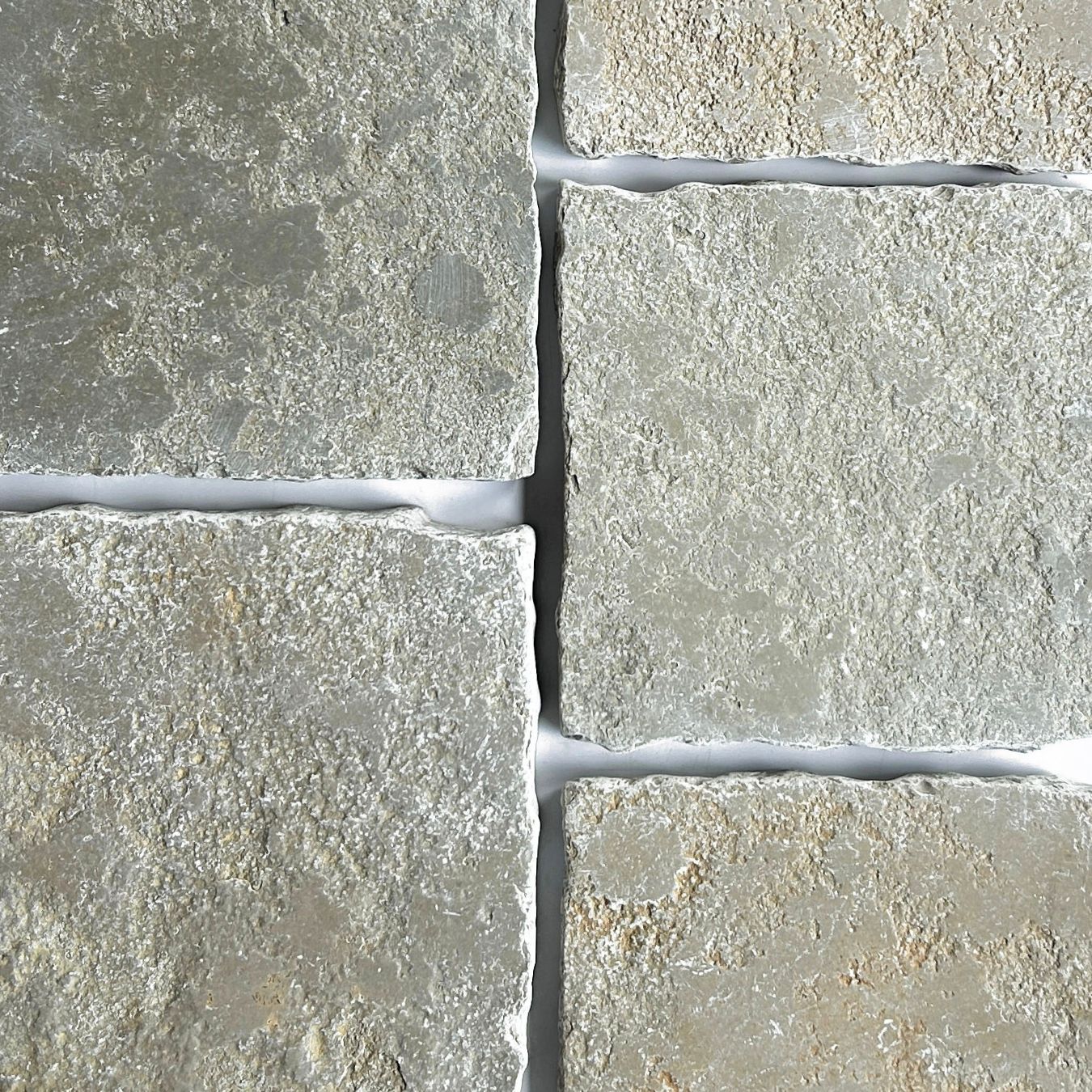 8x Mixed Lengths Volcanic Yellow Cobblestone | Limestone Tiles