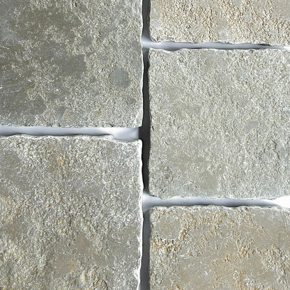 8x Mixed Lengths Volcanic Yellow Cobblestone | Limestone Tiles