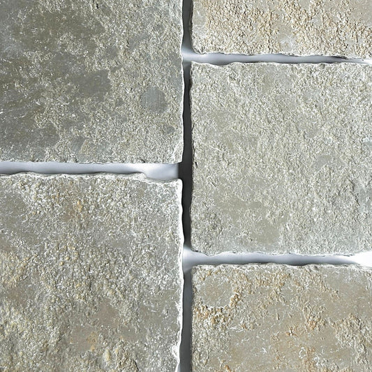 8x Mixed Lengths Volcanic Yellow Cobblestone | Limestone Tiles