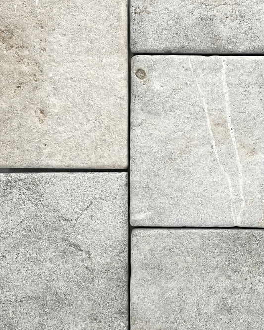 6x Random Length Normandy Gray Cobblestone | Limestone Tiles