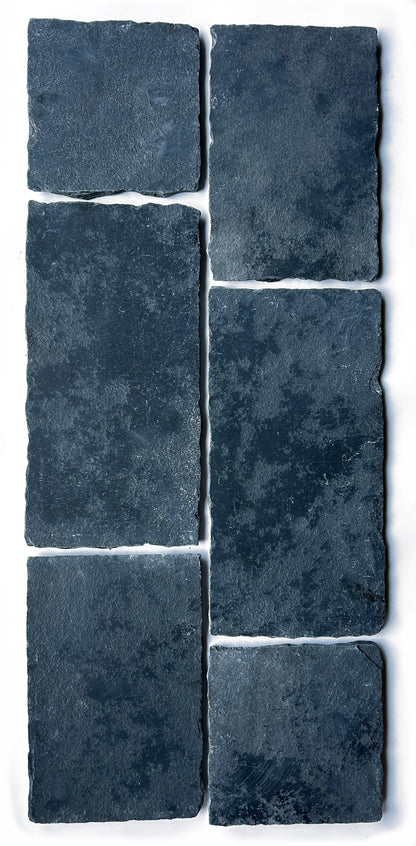 8x Mixed Lengths Volcanic Black Cobblestone | Limestone Tiles